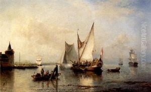 Noble Visitors Firing A Salute In The Waters Near Amsterdam