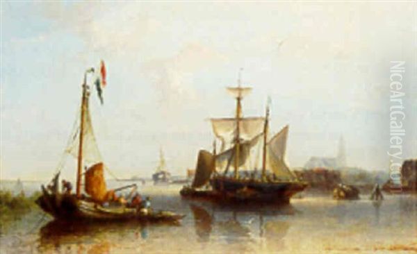 Moored Shipping In The Harbor Of A Town - view 1