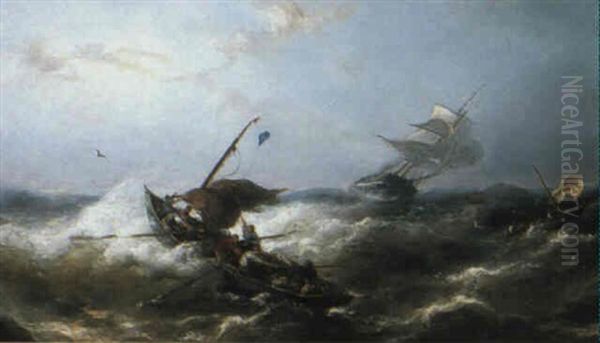 Ships Being Tossed Around At Sea - view 1