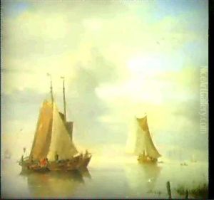 Segelboote Auf Ruhiger See by Nicolaas Riegen