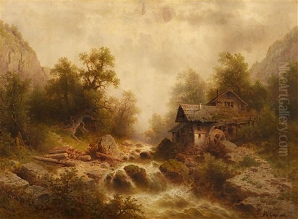 Waldmuhle Mit Wasserfall - view 1
