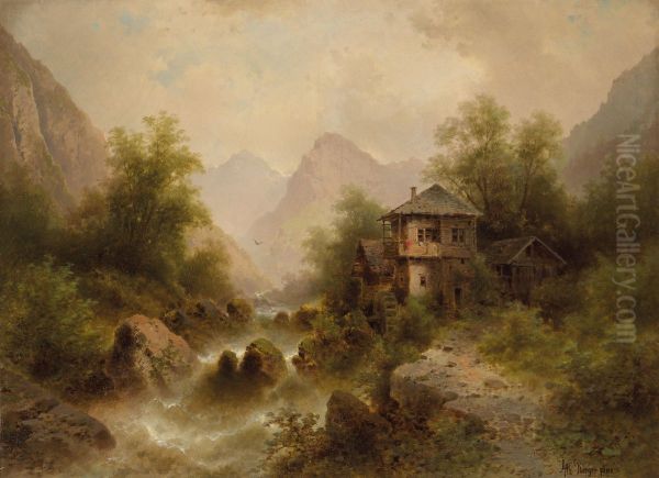 Wasserfall Mit Muhle - view 1