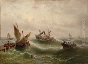 Auslaufender Dampfer In Der Nordsee Bei Gotheborg