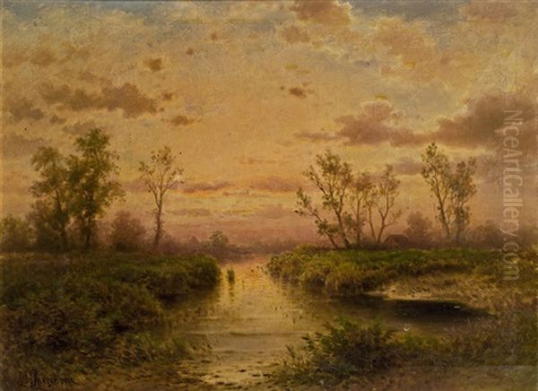 Flusslandschaft Im Abendlicht - view 1