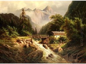 Gebirgsfluss Durch Die Alpen