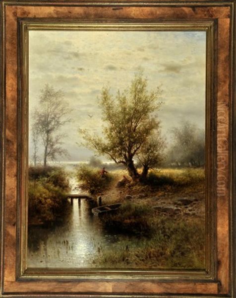 Bachlauf Mit Angler - view 1