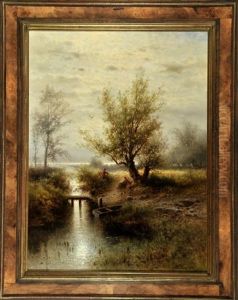 Bachlauf Mit Angler