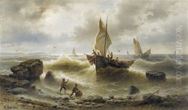 Segelboote An Sturmischer Kuste - view 1