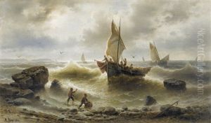 Segelboote An Sturmischer Kuste