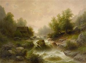 Wildbach In Den Alpen by Albert Rieger