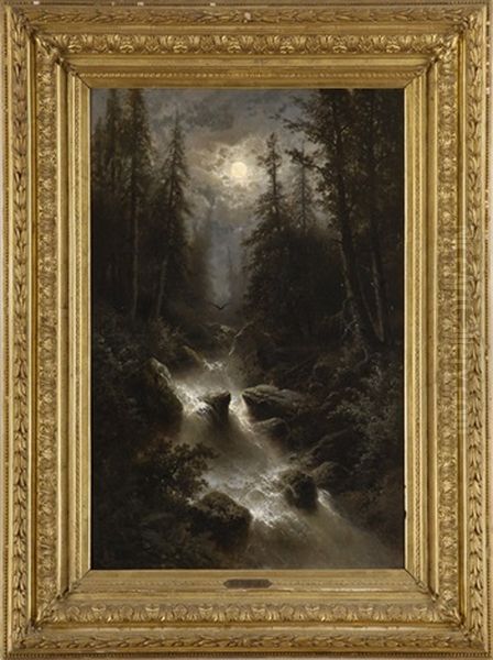 Wildbach Bei Vollmond - view 1