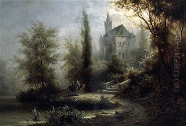Konig Ludwig Ii. Von Bayern Und Kaiserin Elisabeth Von Osterreich Vor Burg Falkenstein - view 1