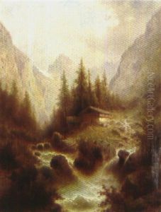 Schweizer Gebirgslandschaft Mit Wasserfall
