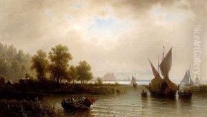 Fischerboote Im Nachtlichen Golf Von Triest by Albert Rieger