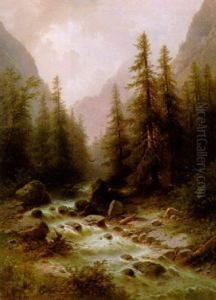 Wildwasser In Einem Alpental