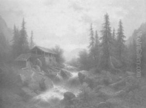 Tosender Wildbach Im Gebirge by Albert Rieger