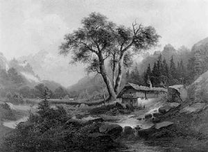 Gebirgslandschaft Mit Almhutte