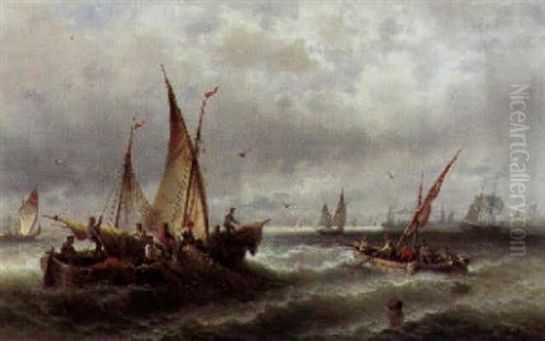 Fishermen Hauling In Their Nets - view 1