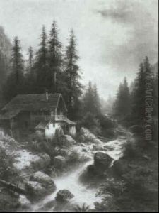 Verlassene Waldmuhle by Albert Rieger