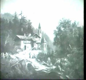 Dorfidylle Im Gebirge. by Albert Rieger