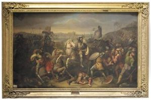 Duke Erich Von Kalenberg Rescues Emperor Maximilian In The Battle At Regensburg (herzog Erich Von Kalenberg Rettet Kaiser Maximilian In Der Schlacht Bei Regensburg) by Johann Christian Riepenhausen