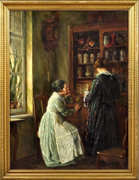 Interieur Mit Zwei Frauen Vor Geschirrschrank (erinnerungen) - view 1