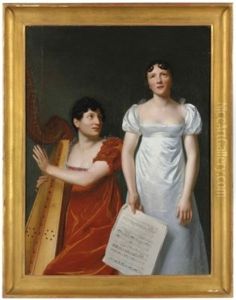 Portrait Of A Harpist And A Singer