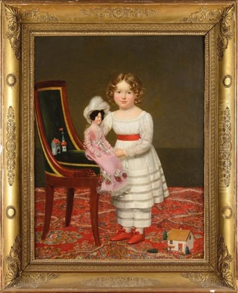 Portrait D'une Petite Fille A La Poupee Et Aux Jeux D'enfants - view 1