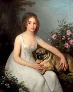 Portrait De Jeune Fille Avec Son Chien