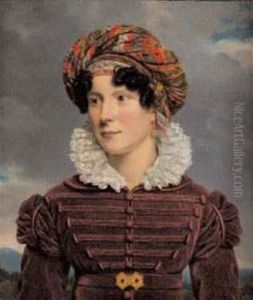Portrait D'une Jeune Femme Au Turban De Cachemire