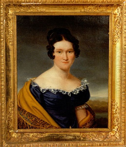 Portrait De Jeune Femme A La Robe Bleue - view 1