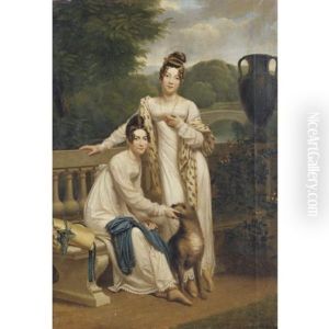 Portrait Of The Misses De Balleroy In A Landscape With A Dog
