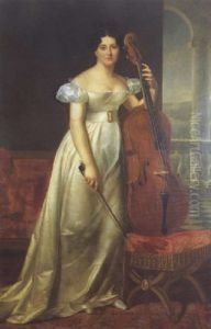 Portrait D'une Femme Tenant Son Violoncelle