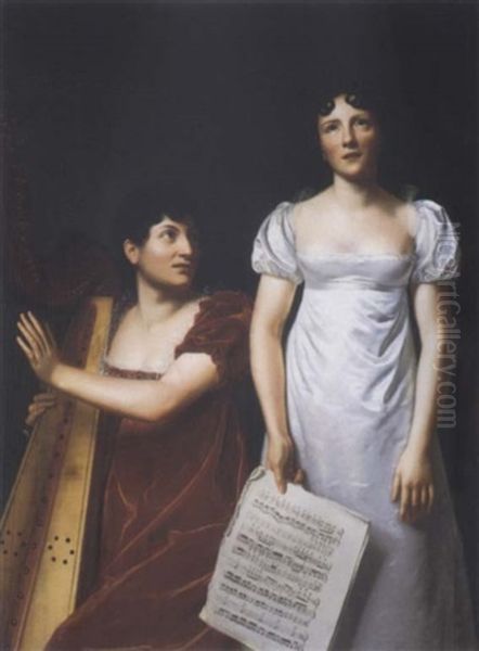 Portrait Of A Singer And A Harpist - view 1