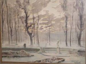 Le Jardin Des Tuileries Sous La Neige by Henri Boreau
