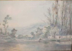 "lavandiere" Et "paysage" by Henri Boreau