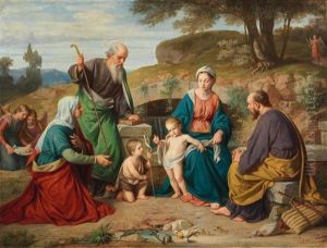 The Holy Family With John And Angels The Holy Family With John And Angels