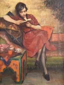 Petite Fille Lisant by Willy Van Riet