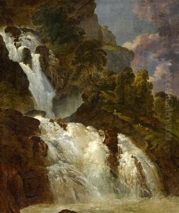 The Reichenbachfall by Heinrich Rieter
