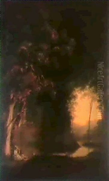 Parklandschaft Mit Gebauden Und Figuren - view 1