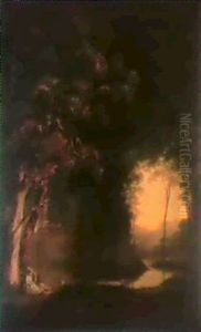 Parklandschaft Mit Gebauden Und Figuren Parklandschaft Mit Gebauden Und Figuren