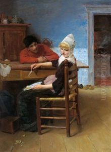 Junges Hollandisches Paar In Der Kuche by Paul Rieth
