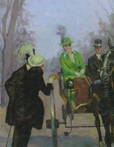 Spazierfahrt Mit Der Pferdekutsche by Paul Rieth