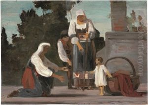 Italienerinnen Und Ein Kleinkind Im Garten Italienerinnen Und Ein Kleinkind Im Garten