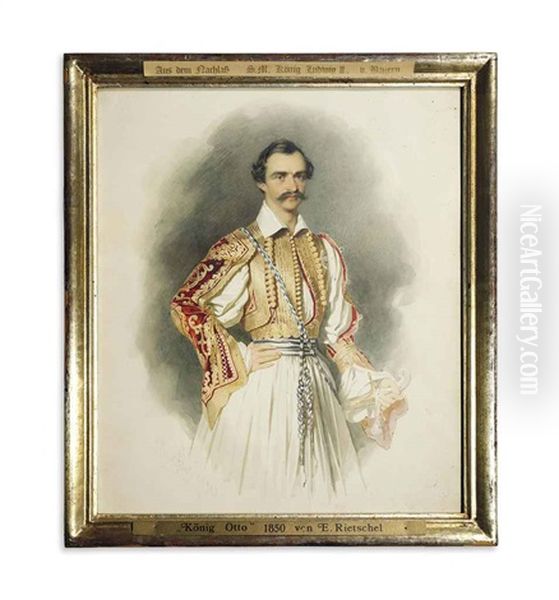 Otto I (1815-1867), Prince Of Bavaria And King Of Greece, In National Greek Dress, Wearing The Breast-star Of The Royal Greek Order Of The Redeemer - view 1