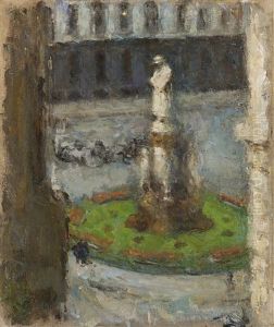 Scorcio Di Piazza Della Scala A Milano Con Il Monumeto A Leonardo Da Vinci by Arturo Rietti