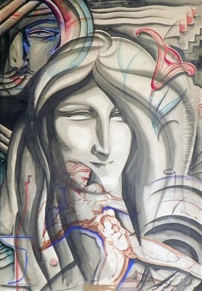 Original Art Deco Painting - view 1
