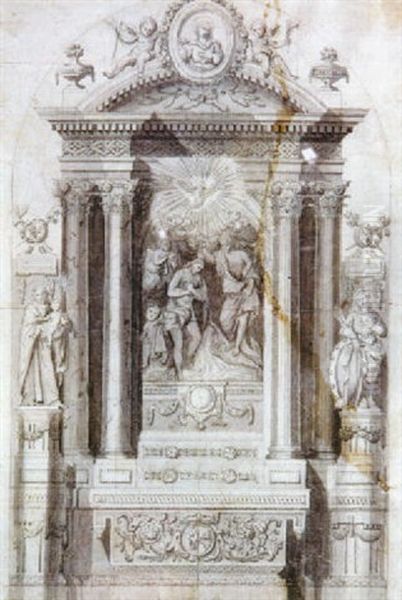 Proyecto Para Un Retablo Con El Bautismo De Cristo - view 1