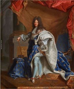 Portrait Of A Young Gentleman Wearing A Suit Of Armor And Draped In A White Sash by Hyacinthe Rigaud