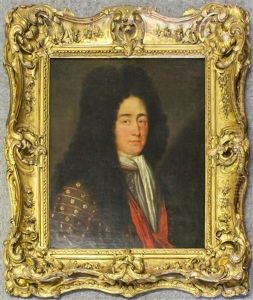 Late 17th Century Half-length Portrait Of Louis Xiv Wearing White Silk Cravat by Hyacinthe Rigaud